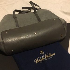 Brooks Brothers Grey Calf Hair and Leather Tote